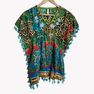 NEW Antica Sartoria by Giacomo Cinque Girl's Swim Cover Up Kimono Dress L/XL NWT